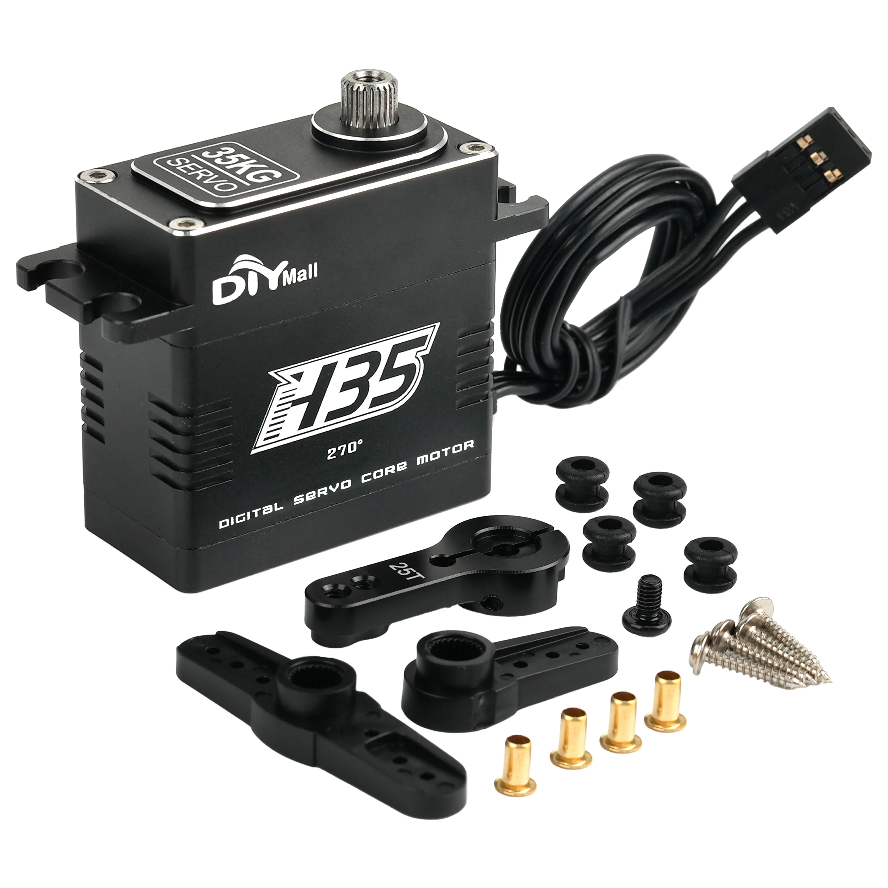 35KG Digital Servo 8.4V Motor de engrenagem de metal à prova d'água de alto torque 0,08s/60 °   para 1/8 1/10 RC Car Drone Robot Industrial DIY