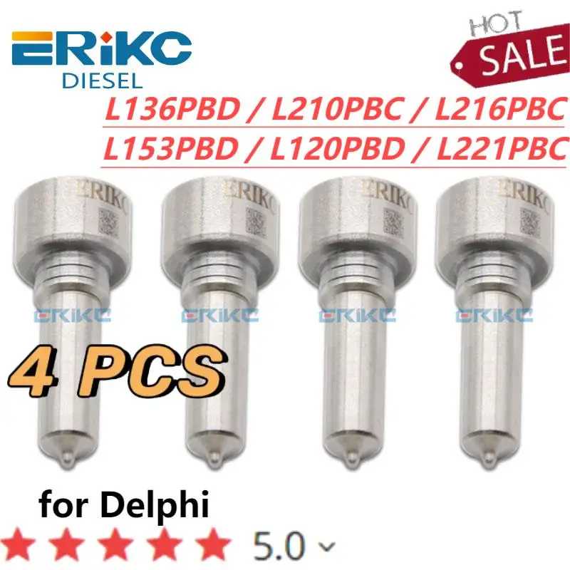 

4PC L136PBD L210PBC Diesel Fuel Injector Npzzle L216PBC L153PBD L120PBD L221PBC Common Rail Injection Nozzle for DELPHI