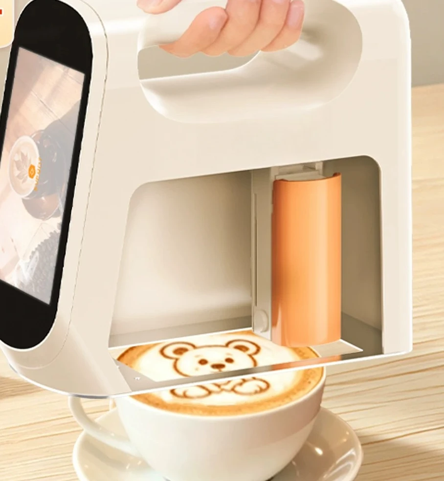 Large size handheld coffee latte machine 5cm food printer, edible ink