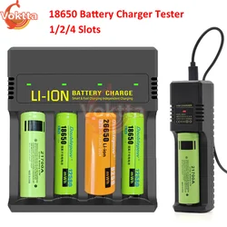 1/2/4 Slots 18650 Battery Charger Tester USB Type-C Lithium Battery Charger Adapter 4.2V Rechargeable Battery Capacity Indicator