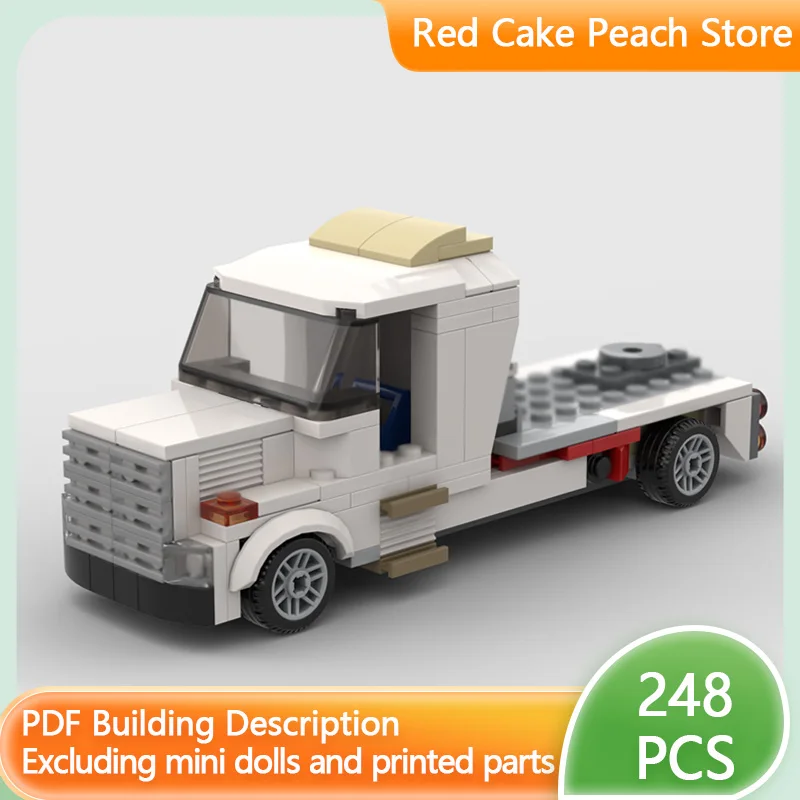 

City Car Model MOC Building Bricks Heavy-Duty Flatbed Transport Trailer Modular Technology Children Holiday Gifts Assemble Toys