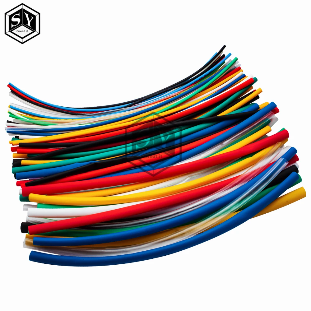 Electric Unit 70pcs Flame Retardant Durable 7 Color Assorted Colors Ratio 2:1 Polyolefin Heat Shrink Tubing Tube Kits