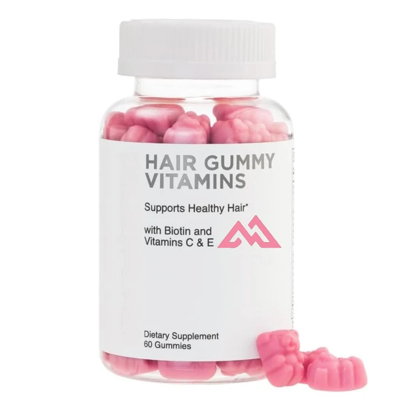 Hair vitamin gummies contain 5000 micrograms of biotin, vitamins E and C, a beautiful hair, skin, and nail supplement