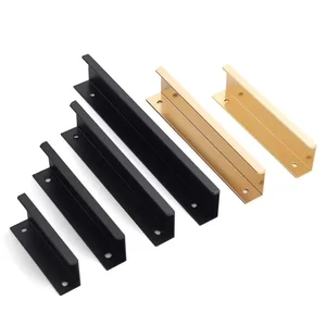 Versteckte Möbelgriffe schwarzer schwarzer Silberkastenkleiderschrank nicht gebohrtes Griffe für Schränke und Schubladen 10 Hauptverkaufsschubladen Silber - №3