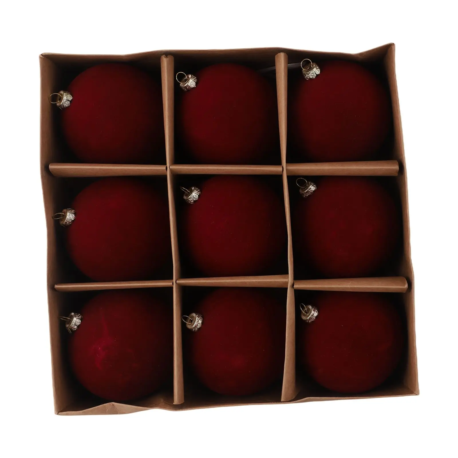 9 pezzi 10 cm ornamenti con palline di Natale albero di Natale appeso palline decorative in tessuto di velluto festa a casa decorazioni per l'albero di Natale Capodanno