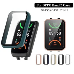 For OPPO Band 2 Hard PC Case Tempered Glass Screen Protector Protective Full Coverage Cover