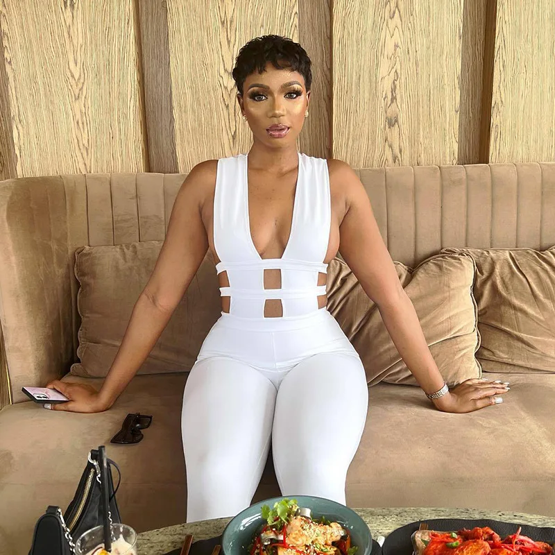 

European and American Style 2025 Summer Solid Color Long Pants Hollow Out Patchwork High Waist Slimming-lifting Fashion Casu