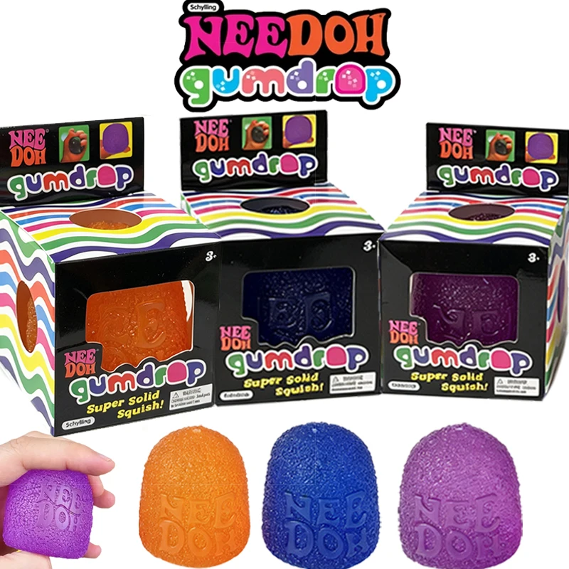 Needoh Gumdrop Sensory Therapy Toy Non-toxic Maltose Super Solid Squish Relieve Tension Soothe Mood Classroom Fidget Calming Toy