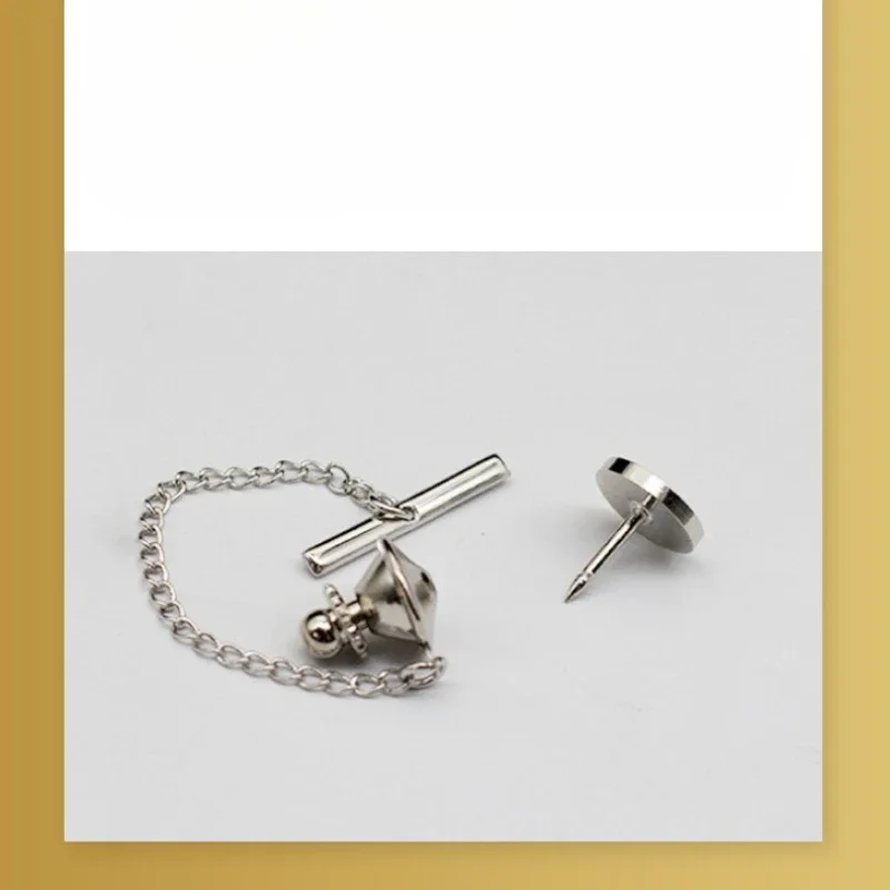 Boucle de cravate d'affaires à la mode pour hommes, broche de Banquet à cravate fixe en cuivre, pince à cravate tendance et à la mode