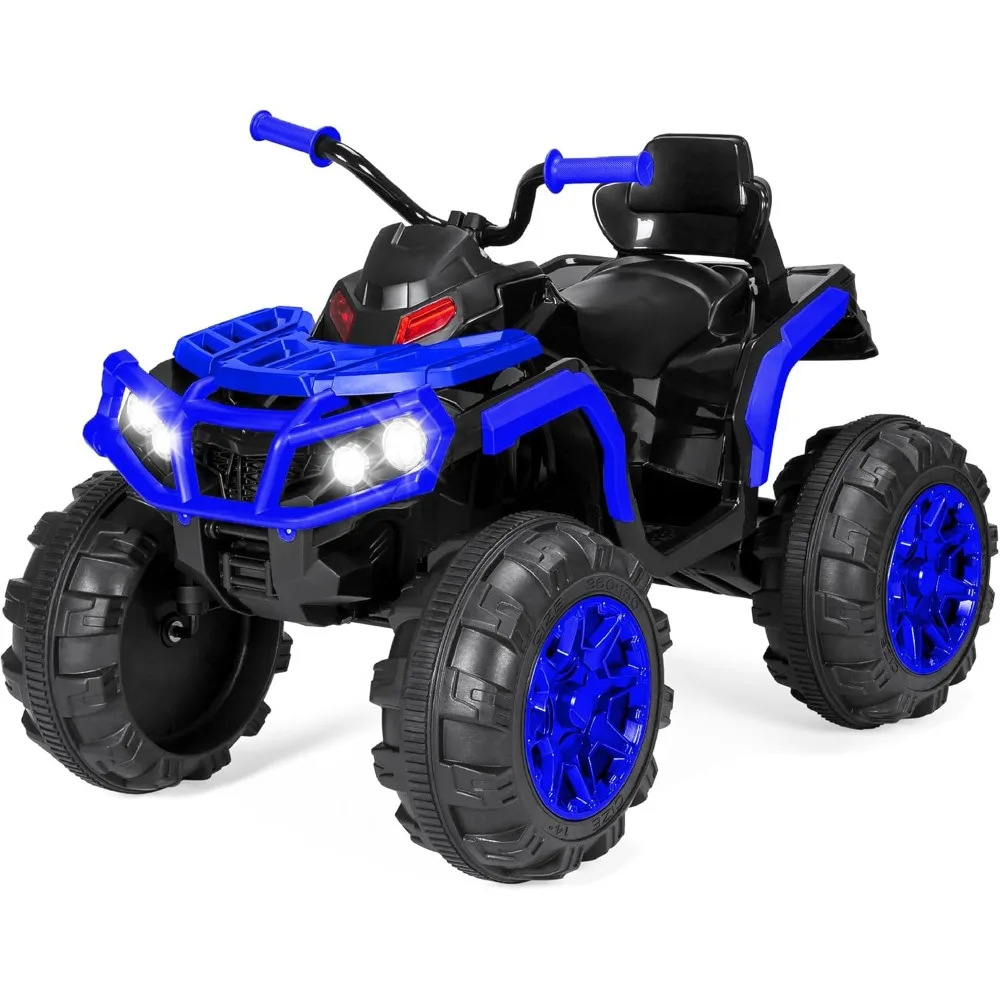 12V Kids Ride-On Electric ATV, 4-Wheeler Quad Car Toy w/Bluetooth Audio, 3.7mph Max Speed, Treaded Tires, LED Headlights, Radio