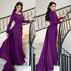 Customized Sizes Available High Quality Jersey Pleat Ruched Straight Scoop Neck Long Dresses Bespoke Occasion Dresses Fashion