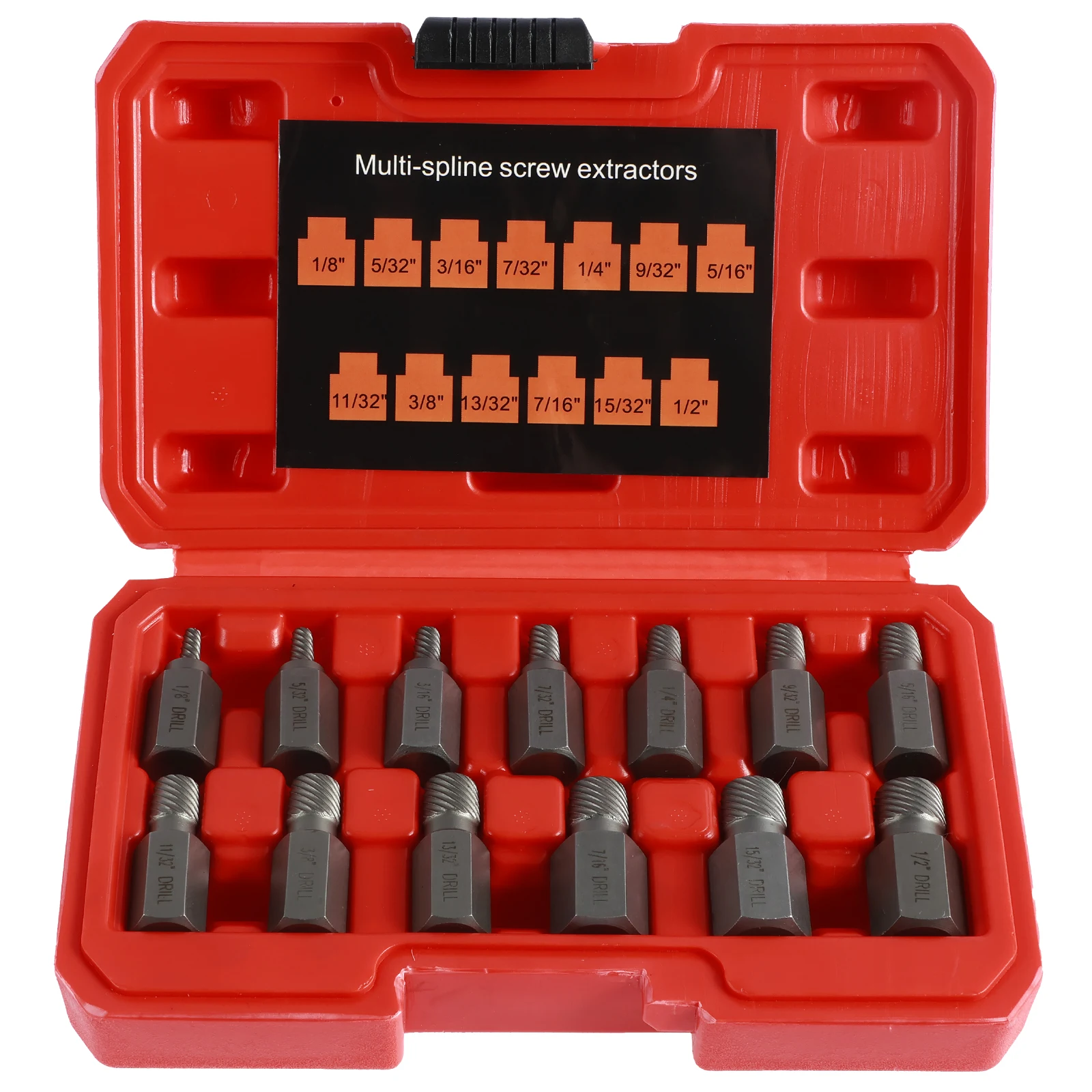 13/10Pcs Screw Extractor Set Multi-Spline Bolt Set Hex Head Metal Hex Screw Extractor Damaged Broken Bolt Stud Remover Tools