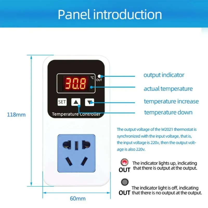 Picture 6: Customizable temperature Controller AC110/220V LED Display Digital  Thermostat 1500W Smart Microcomputer Precise Temperature