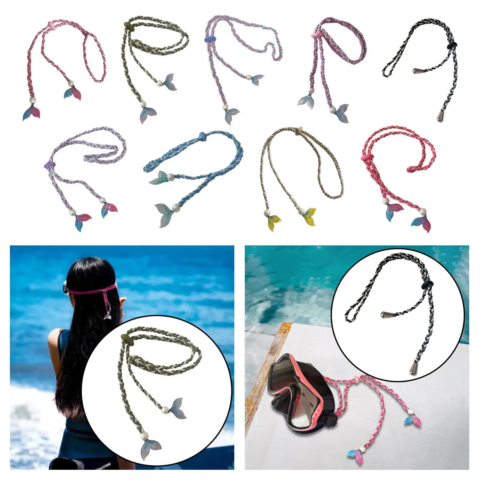 

Dive Mask Strap Hair Band Comfortable Non Slip Snorkeling Long Hair Wrapper