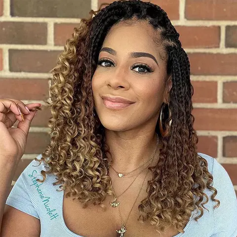 1- 6 confezioni Ombre Box Trecce Trecce all'uncinetto Estremità ricce 1B 30 27 613 Bug 10 colori Dea Box Trecce Capelli all'uncinetto 16 fili / pacco