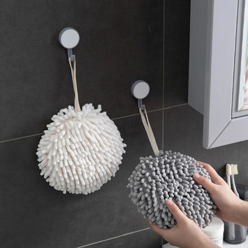 Chenilles Hand Towel Kitchen Bathroom Hand Balls Hanging Loopes Quick Drying Towel