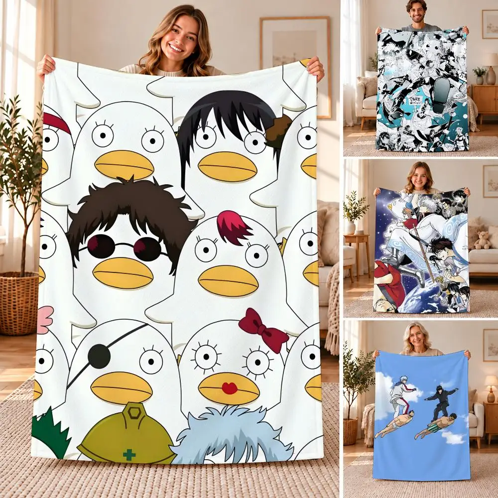 Gintama Throw Soft Flannel Throw Blanket for Sofa, Bed Dorm Nap Pet Blanket Gift Available