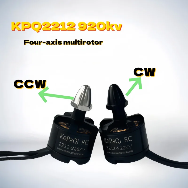 Der selbstsichernde Motor Kepaqi RC 2212-920KV in Schwarz und Silber ist für RC-Quadrocopter-Flugzeuge mit mehreren Rotoren geeignet