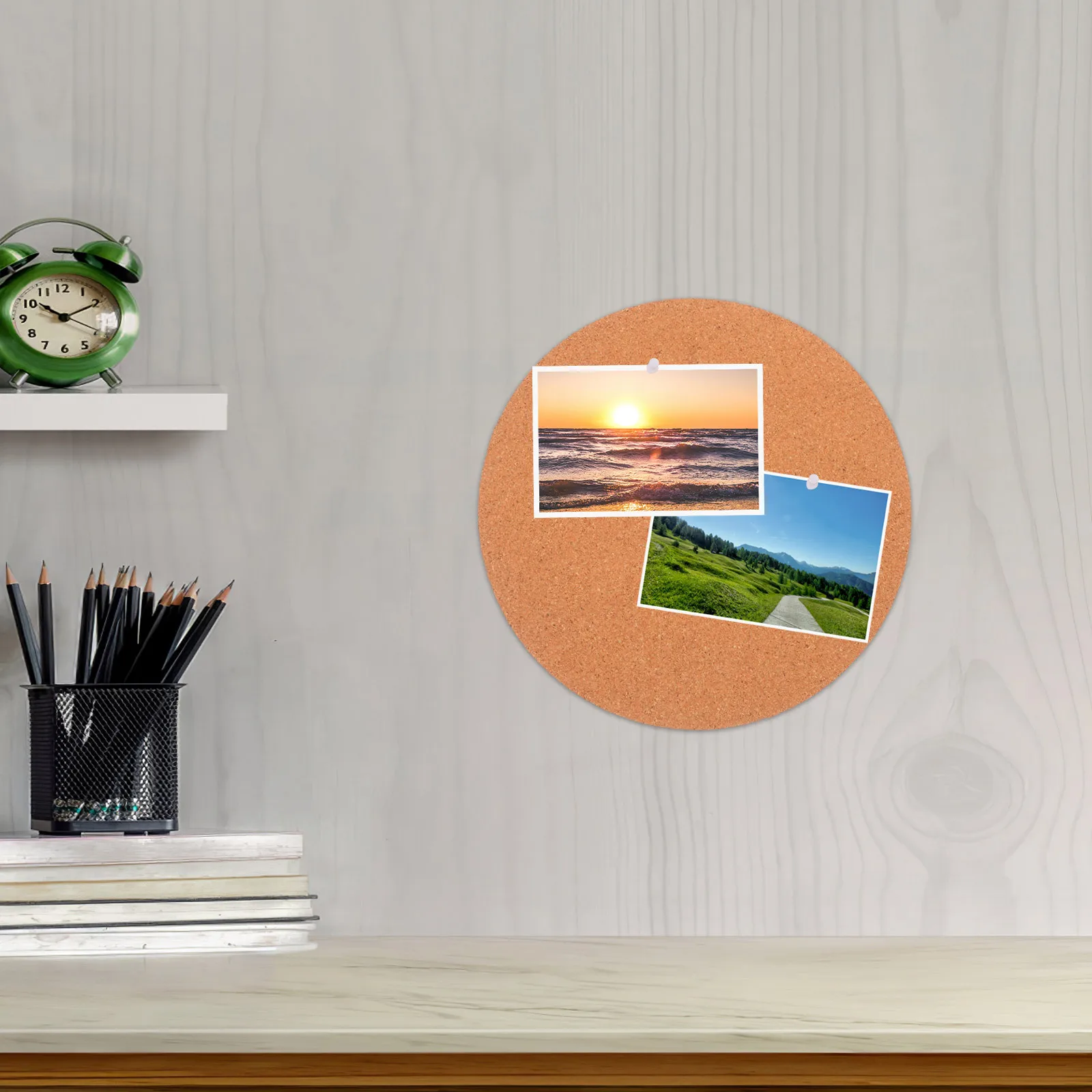 

Round Cork Boards For Walls Natural Softwood Non-Slip Surface Circular Message Board For Office Home Bedroom Wall