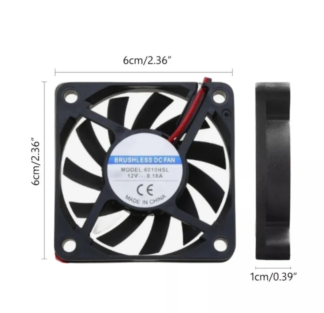 

FOR 6010 HSL DC Brushless Cooling Computer CPU Fan 12V 60x60x10mm 2-Pin 4900-6050RPM