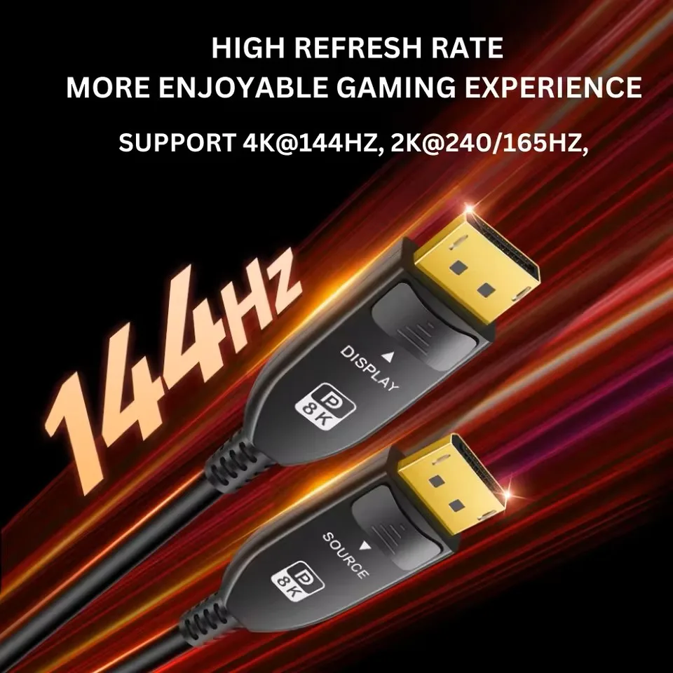 8K DisplayPort 1.4 Fiber Optic Cable DP 1.4 UltraHD 4K 144Hz 8K 60Hz HBR3 32.4Gbps High Speed 10/15/20m for Display Port RX 7000