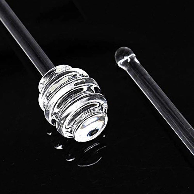 1Pc łyżka do miodu szkło czerpak do miodu Stick syrop dozownik serwer 6 Cal szklana łyżka do miodu kij na słoik na miód akcesoria kuchenne