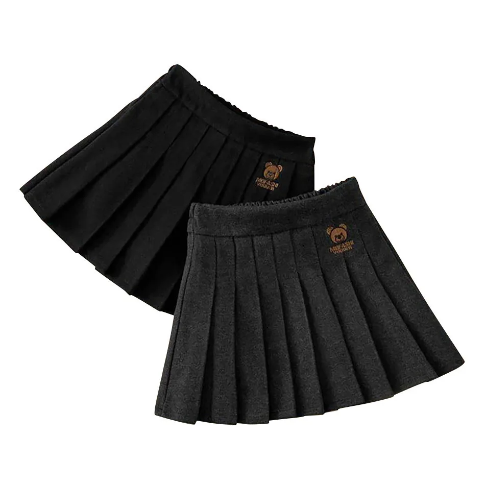 Girls Versatile Half Length Skirt Black Solid Color Girl Half Skirt Versatile Korean College Style Girl Pleated Skirt