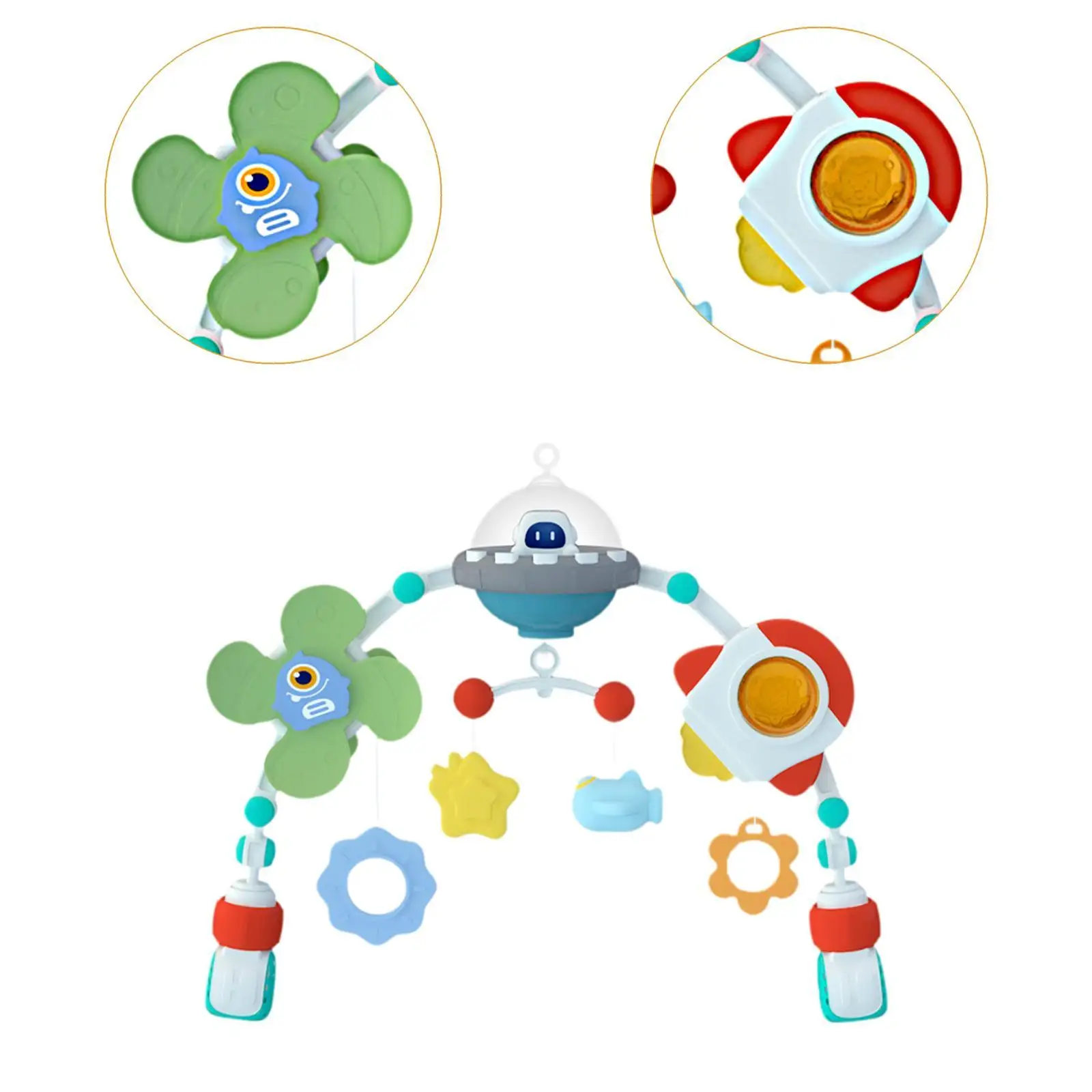 Culla per carrozzina con sonaglio giocattolo, sviluppo delle capacità motorie, giocattolo per culla ad arco per neonati, 0-24 mesi, sonno del bambino