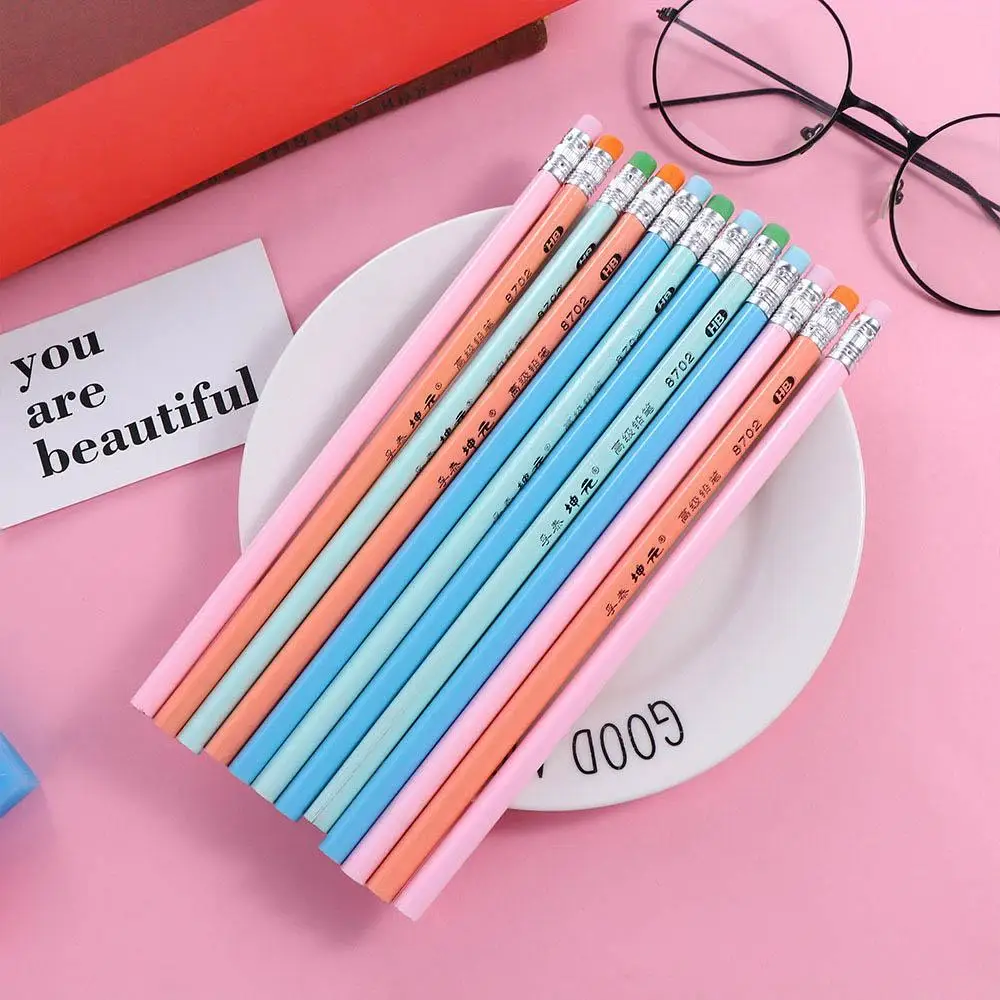 3Pcs Writing Tools Office Drawing Macaron Color Student Prize Children\'s HB Pencil Kids Pencil Student Pencil Pencil