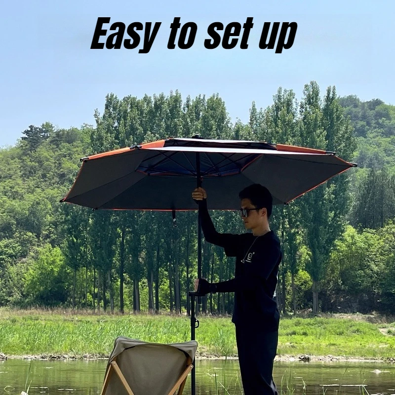 في الهواء الطلق مظلة من الشمس شاطئ البحر الصيد الفينيل حماية الشمس مظلة قابلة للطي المحمولة غير نافذ للمطر معدات التخييم #6