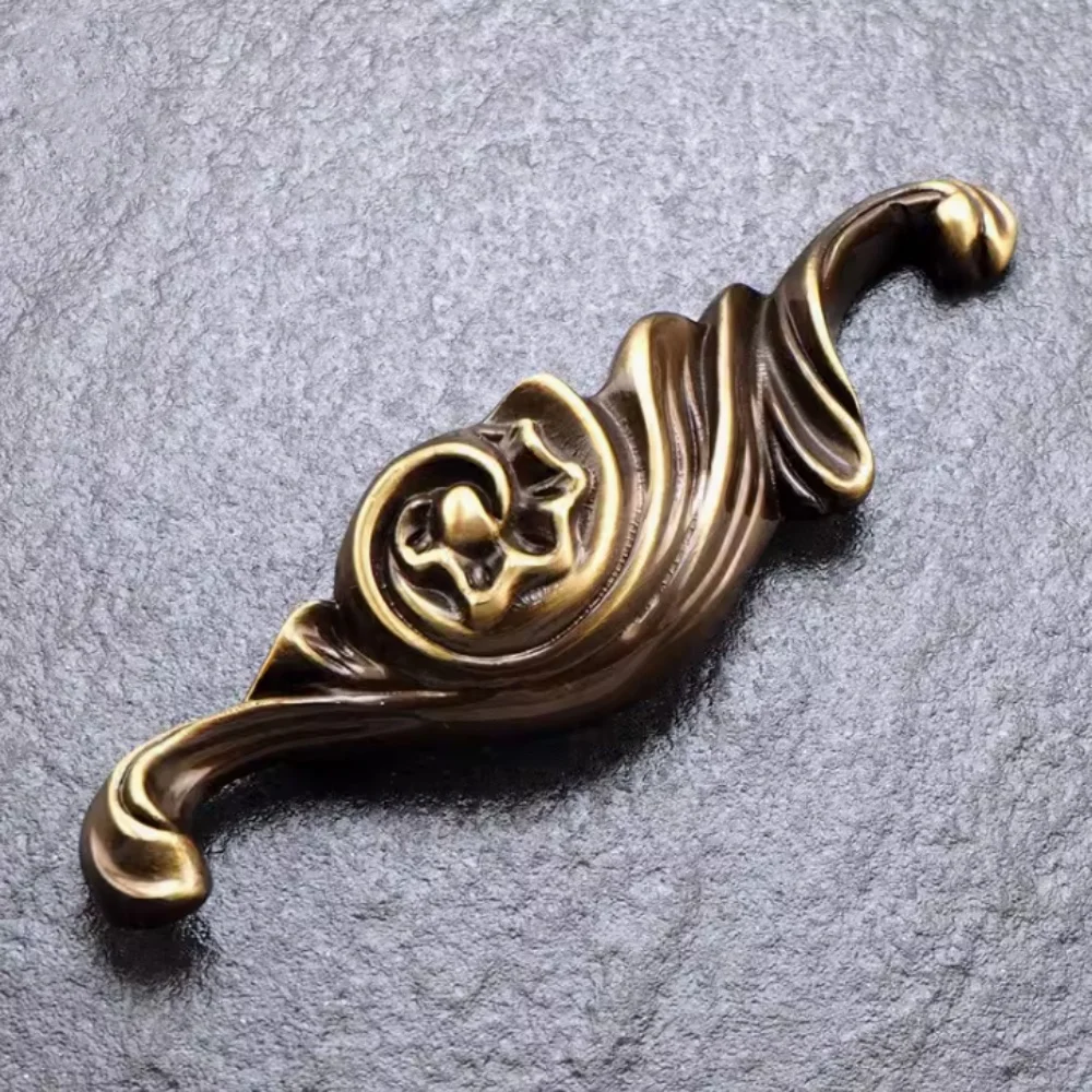 European luxury half Round Carved shell Sold Brass Rose Gold Drawer Cabinet Door Pull Knob Bronze Cupboard Wardrobe Door Handle