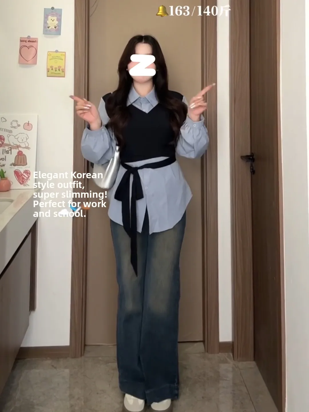 Plus Size Damen Lazy Sle irt Weste mit Gürtel, zweiteiliges Look, schlankmachendes Oberteil, faionable Herbst Winter, Neuankömmling, Pendler-Sle