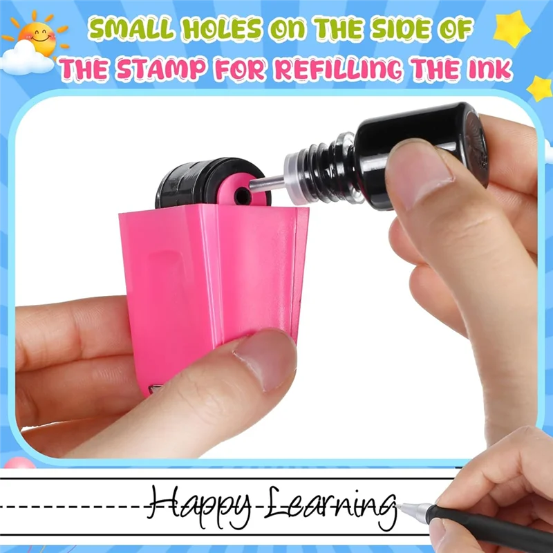 Compact Practice Roller Stamp Ink Line Rolling Stamp Parents Teacher Stamp Supplies For Sentence Strip Handwriting Practice