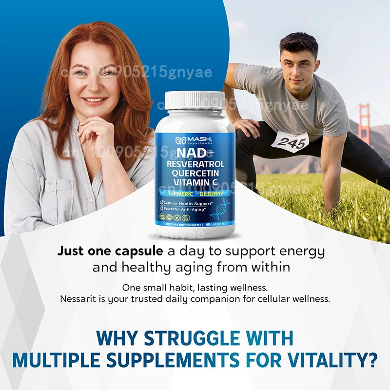 

Maximum Absorption Liposomal NAD+ Supplement 1000mg | Pure NAD, 60 Softgel Capsules - Energy & Anti-Aging Support