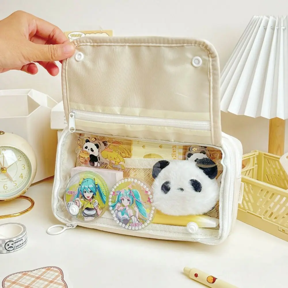 Ins Transparent Pencil Case Special High Color Value Stationery Box Large Capacity Senior Sense Stationery Storage Bag Girls