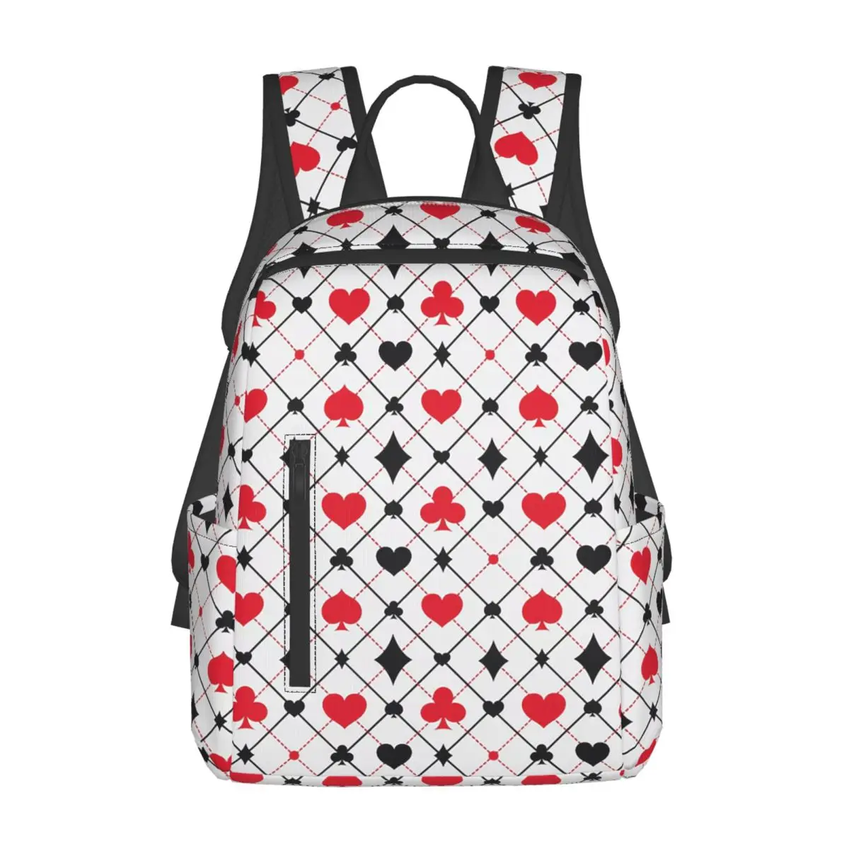 Playing Cards Poker Print Backpack Daypack Large Capacity Children BookBag School Bag Shoulder Bags for Men Women