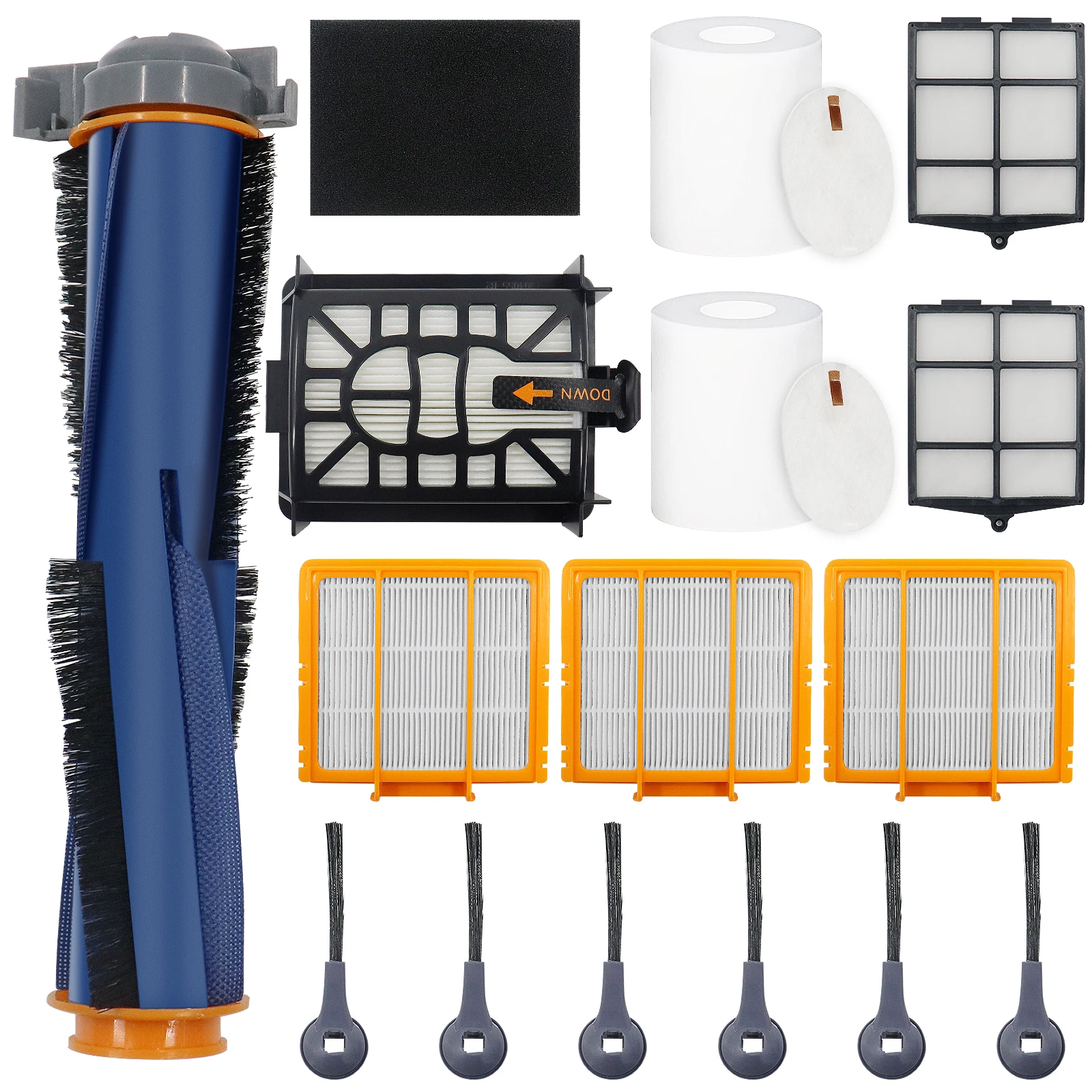 

Accessories Kit for Shark AV2500 AV2501AE AV2511AE RV2502AE Robot Vacuum, Main Brush + Side Brush + HEPA Filter Replacement Part