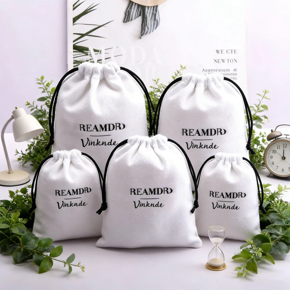 

50Pcs Small Velvet Drawstring Bags Jewelry Earrings Bracelet Perfume Cosmetic Gifts Bag Flannelette Plush Cloth for Festivals