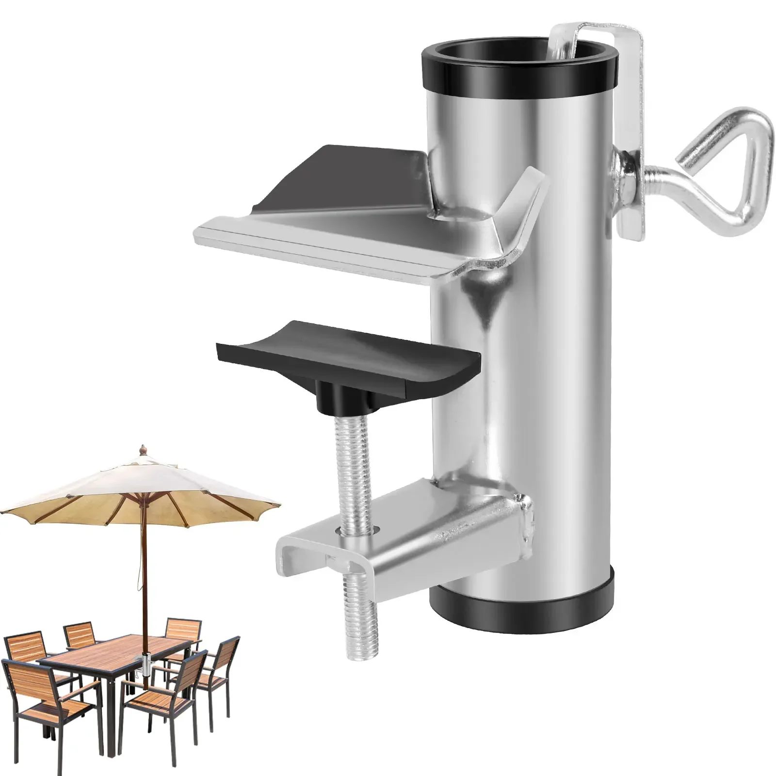 Parasol Clamp Balcony Railing Umbrella Stand Clip Deck Fixed Clip Stand Mount Bracket Patio Umbrella Holder