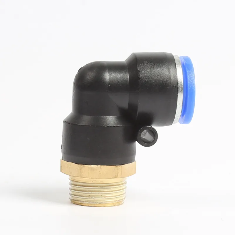 هوائي 4 مللي متر إلى 12 مللي متر ذكر الموضوع 90 درجة الكوع الأنابيب تركيبات سريعة #4