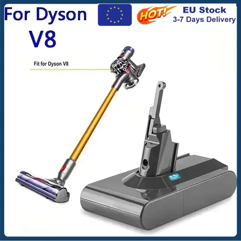Batterie pour aspirateur Dyson 12800mAh/9800mAh/12800mAh V8 21,6 volts, batterie au lithium, batterie rechargeable pour outil électrique