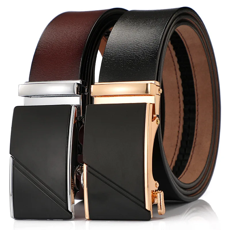 

Men Belts Automatic Buckle Belt Leather High Quality Belts for Men Leather Strap Casual for Jeans Business Casual Leather Belt