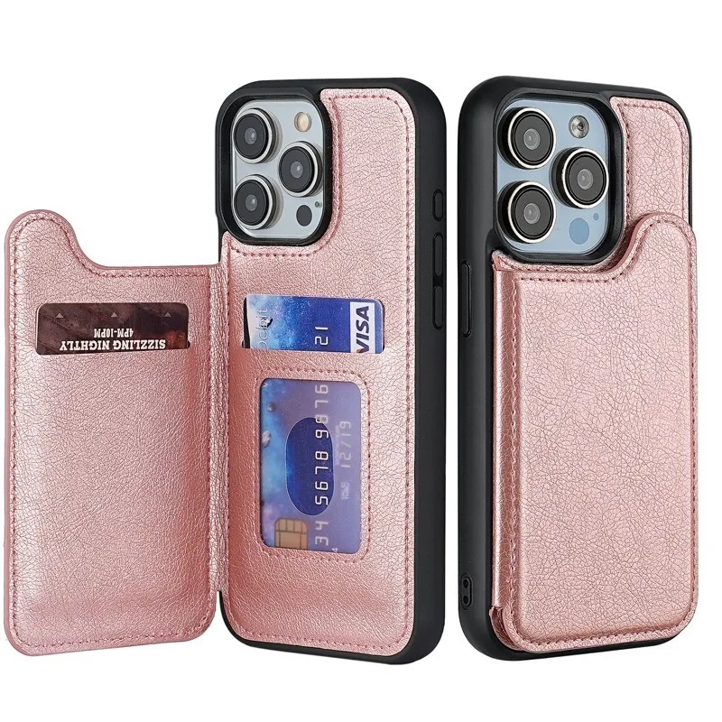 Leather Case for IPhone 13 Pro Max with Card Slot Flip Cover Card-holding Phone Case Tective Cover