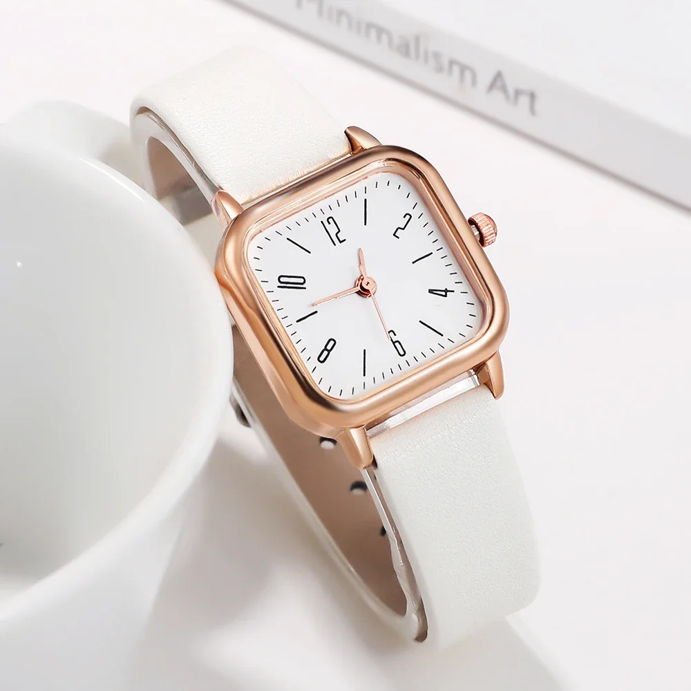 Elegant, Simple and Fashionable Women's Quartz Watch with Shining Bracelet Jewelry Set Suitable for Daily Wearing