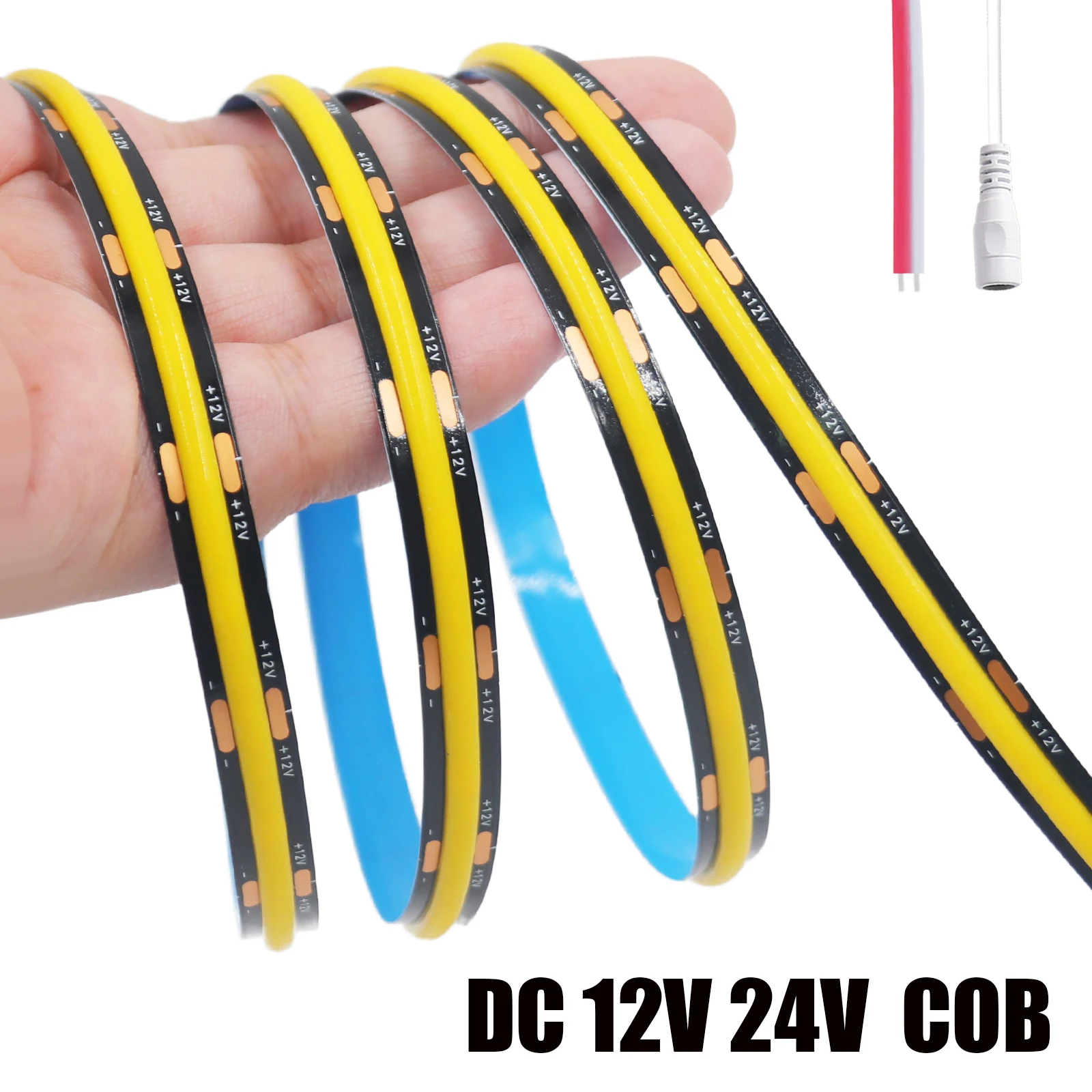 

DC 12V 24V Black PCB COB Strip 320Leds/M Warm/Natural White 3000K 4000K 6000K IP20 RA90 0.5M 1M 5M 10M 20M Flexible LED Light