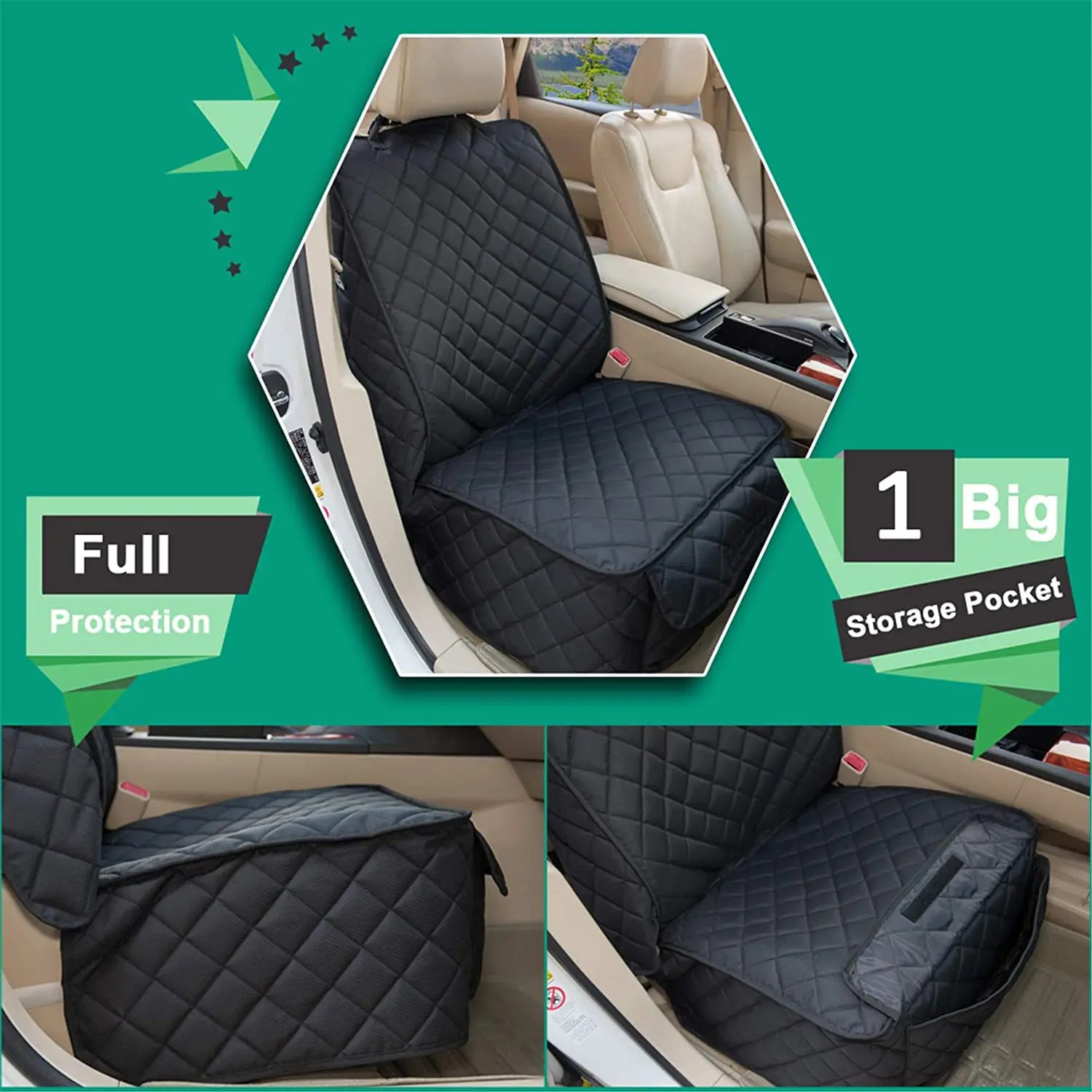 Front car pet mat Waterproof and scratch-resistant passenger seat cover Cat and dog car mat Single seat mat