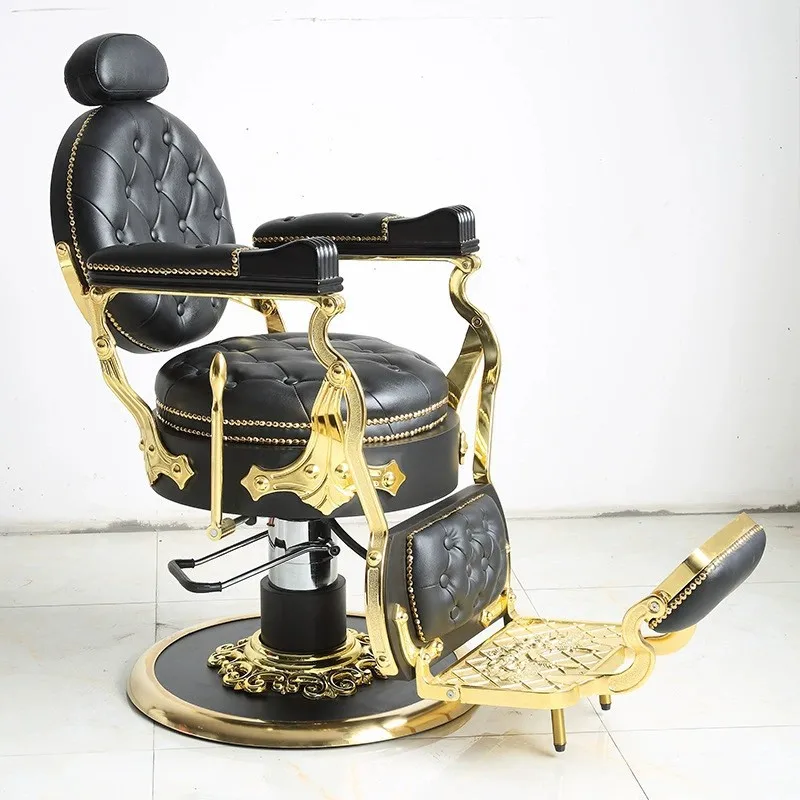 

Vintage hairdresser barber chair Men's oil head Vintage haircut Shave beard Big chair Barber shop chair can be reclined