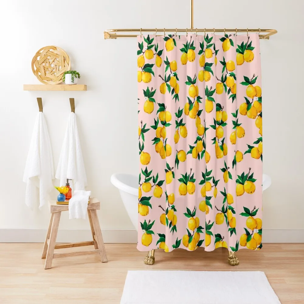 

Lemon print PINK Shower Curtain Anime Shower Shower Set Curtain