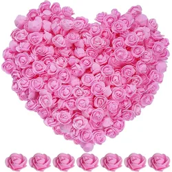 100/200/300Pcs Rose Artificial Flowers Foam Fake Flower for Home Decor Wedding Decoration Bride DIY Gift Carfts Wreath Accessory