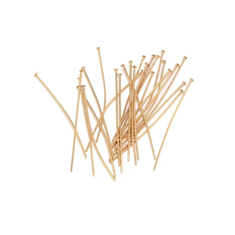120Pcs/lot 30mm 40mm  Stainless Steel Flat Head Pins Gold Color T Nine Pin Earring Findings DIY Accessories